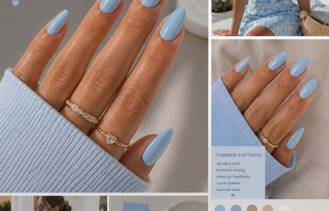 29 Blue and White Nail Designs for a Clean Girl Summer Look